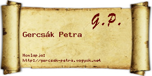 Gercsák Petra névjegykártya